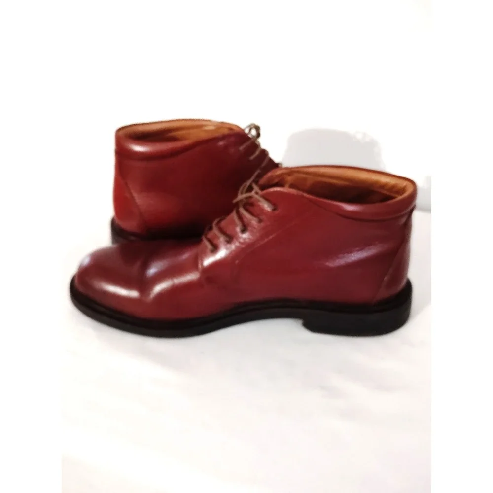 Johnston & Murphy Leather Lace‑Up Chuka Boots Brown Casual Dress Western Men 10